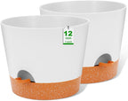 GARDIFE 12 inch Plant Pots, Self Watering Pots, 2 Pack Large Plastic Flower pots by GARDIFE