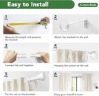 Curtain Rods for Windows 48 to 84, 1 Inch Adjustable White Heavy Duty Long - Image 9