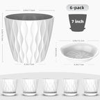 6 Pack 7 Inch Indoor Plant Pots - Image 2
