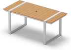 Outdoor Dining Table for 6, HDPS+ Aluminum Patio Dning Table by Oasbira