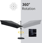 PURPLE LEAF 10' X 13' Square Cantilever Umbrella Patio Umbrella - Image 5