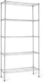 Amazon Basics 5-Shelf Adjustable Heavy Duty Steel Wire Rack, Space Saving by AmazonBasics