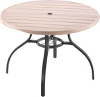 VEVOR Outdoor Patio Dining Table, 41 inch Round Wood-Like Steel Slat Backyard - Image 9