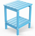 GREENVINES Adirondack-Outdoor-Side-Table | 14 x 13 Inches | HDPE Plastic | All by GreenVines