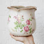 Shabby Chic Flower Pot, 6.11 Inch Ceramic Planter - Image 3