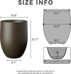 Kante Tall Concrete Planter, 21.7-Inch Height Dark Brown Large Indoor Outdoor - Image 2