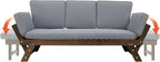 Merax Patio Sofa, Outdoor Adjustable Wooden Daybed, Chaise Lounge - Image 5
