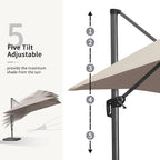 PURPLE LEAF 10' X 13' Square Cantilever Umbrella Patio Umbrella - Image 4