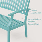Outdoor Bench Weatherproof Aluminum Patio Garden Bench, Patio Loveseat - Image 4