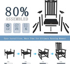 Oversized Rocking Chair Set of 4, Outdoor Rocking Chair - Image 9