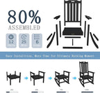 Oversized Rocking Chair Set of 2, Outdoor Rocking Chair - Image 9