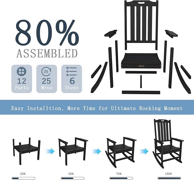 Oversized Rocking Chair, Outdoor Rocking Chair - Image 9