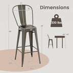 Giantex Metal Bar Stools Set of 4, Rubber Feet, Industrial Stackable Barstools - Image 3