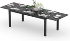 Outdoor Expandable Dining Table 71"-106" Aluminum Patio Dinner Table by PIZZELLO