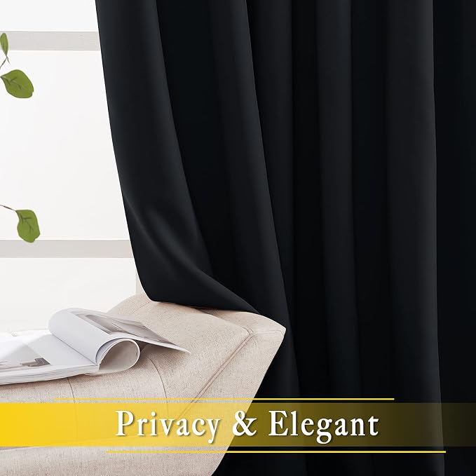 NICETOWN Black Out Living Room Curtain 118 inches Long, Grommet Thermal - Image 6