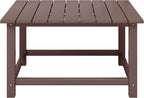 WestinTrends Malibu Low Outdoor HDPE Square Patio Coffee Table, Dark Brown - Image 3
