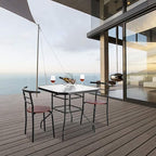 VINGLI Glass Patio Table with Umbrella Hole - Image 9
