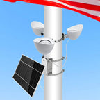 Solar Flag Pole Light, 3 Super-Spotlights LEDs, Adjustable Metal Clamps Fits by ENRYBIA