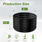 AHEONLAR 2 Pack 2x2x1.5ft Round Galvanized Raised Garden Bed Outdoor Metal - Image 4