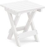 LUE BONA Small Outdoor Folding Side Table, HDPS Outside End Table - Image 7