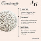 FRELISH DECOR Round Pouf Ottoman Hand Knitted 100% Cotton Pouf Foot Stool - Image 6