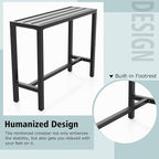 COSTWAY Outdoor Bar Table 48-inch Wide, Narrow Counter Height Dining Table - Image 8