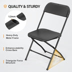 VINGLI 6 Pack Black Plastic Folding Chair, Indoor Outdoor Portable Stackable - Image 4