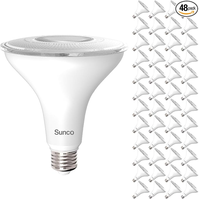 Sunco 48 Pack Outdoor LED Flood Home Patio Driveway Light, Waterproof PAR38 LED by SuncoLighting