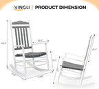 VINGLI Wooden Rocking Chair, Outdoor Chair - Image 3