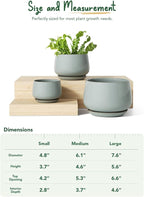LE TAUCI Plant Pots for Indoor Plants, 4.1+5.1+6.5 inch, Ceramic Planters - Image 5