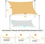 Quictent 24X24FT Large Oversized 185G HDPE Square Sun Shade Sail Canopy 98% UV - Image 2