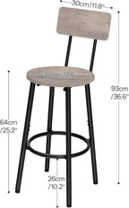 HOOBRO Bar Stools, 25.2" Bar Chairs - Image 3