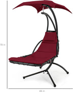 Best Choice Products Outdoor Hanging Curved Steel Chaise Lounge Chair Swing - Image 2