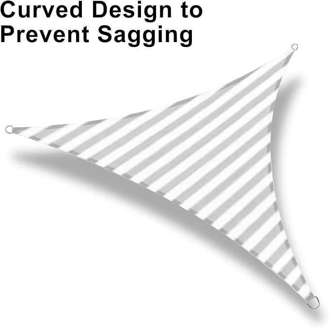 LOVE STORY 16' x 16' x 16' Triangle Grey-White Sun Shade Sail Canopy UV Block - Image 6