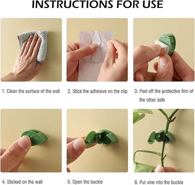 40 Pcs Plant Climbing Wall Fixture Clips Self-Adhesive Hook Vines Traction - Image 6