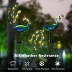 DREAMSOUL Peacock Solar Lights Outdoor 2 Pack, Waterproof Outdoor Solar Lights - Image 6