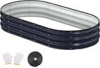 Raised Garden Bed, Oval Metal Planter Box by Patiobay