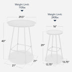 Best Choice Products 3-Piece Patio Dining Set, Bar Height, Outdoor Bistro Set - Image 2