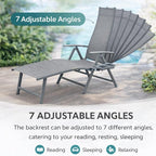Kozyard Aluminum Outdoor Chaise Lounge Chair, Adjustable Reclining Patio Lounge - Image 6