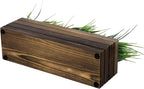 MyGift 14 Inch Artificial Green Grass Plant in Rustic Burnt Solid Wood - Image 7