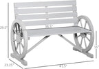 Outsunny 41" Wooden Wagon Wheel Bench, Rustic Outdoor Patio Weather Resistance - Image 3