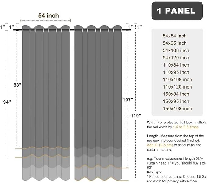 BONZER Wide Waterproof Outdoor Curtains - Image 9