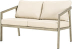 Outdoor Patio Loveseat, Never-Rust Aluminum Outdoor Loveseat Couch by SeeHill