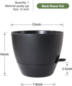 12 inch Large Self Watering Pots, Flower Plant Pots - Image 2