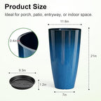 QCQHDU 21 inch Tall Planters for Outdoor & Indoor Plants, Home Decor - Image 3