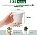 T4U 4 Inch Plant Pots 18-Pack, Small Flower Pots - Image 2