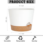 12+12Inch 2Pack Large Flower Pots - Image 3