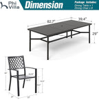PHI VILLA 9 Pieces Outdoor Dining Set - Image 9