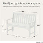 POLYWOOD GNB48WH Vineyard 48" Bench - Image 4