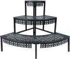 3 Tier Plant Stand Semi-Circular Flower Pot Organizer Rack Quarter Round Plant by Garden4you
